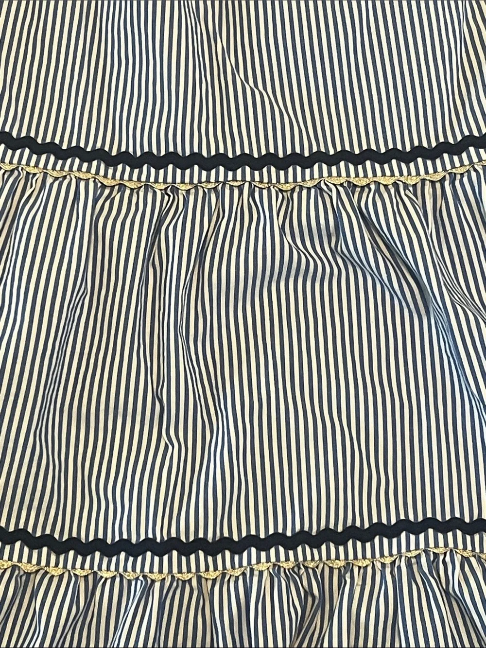J. Crew Blue and White Striped Tiered Sundress